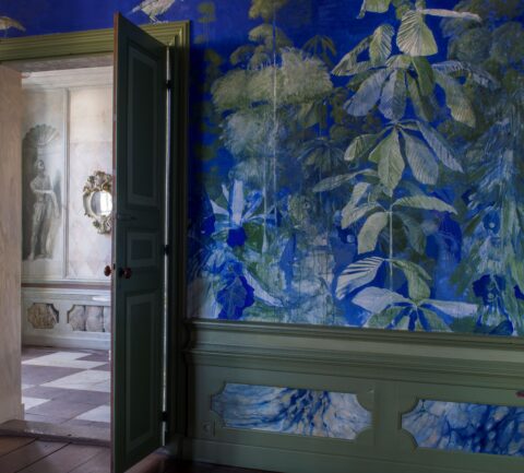 Een detail van de Blauwe Kamer in het Nijsinghhuis