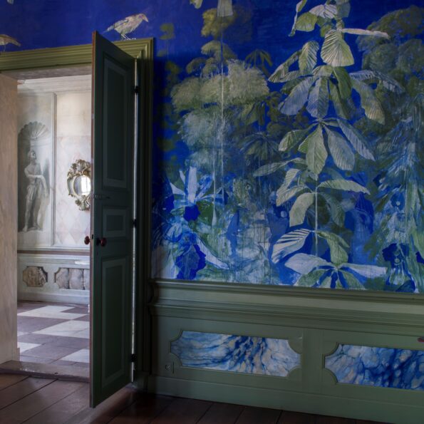 Een detail van de Blauwe Kamer in het Nijsinghhuis