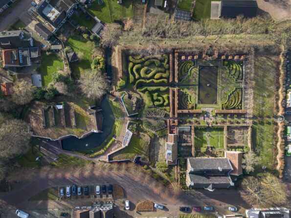 Bovenaanzicht van de museumtuin